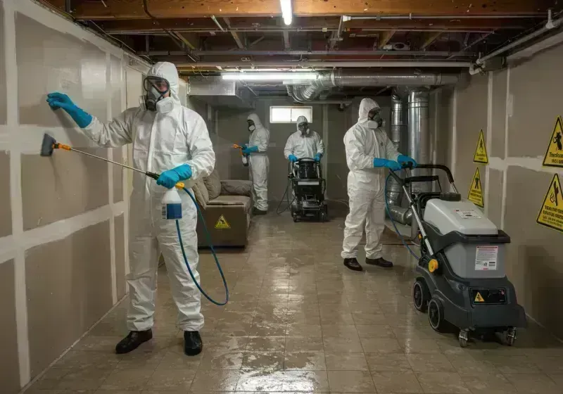 Basement Moisture Removal and Structural Drying process in Foster Brook, PA